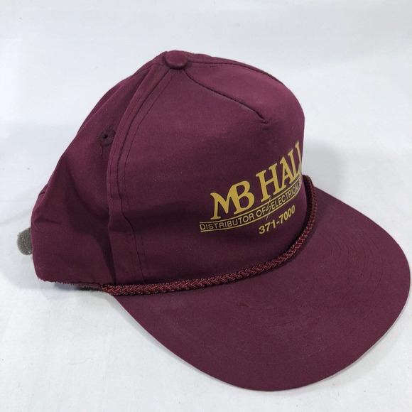 VTG MB HALL DISTRIBUTOR OF ELECTRICAL SUPPLIES HAT CAP TRUCKER ROPE ADJUSTABLE - Picture 5 of 15